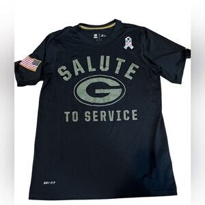 Packers “Salute to Service”  NFL Nike Dri-FIT Black T-Shirt size S